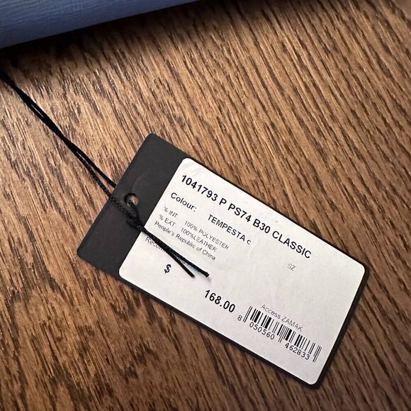 NWT！NEW！Furla L-Zip Long Wallet -Women Soffiano Leather -Blue Tempesta/Authentic - Picture 6 of 6